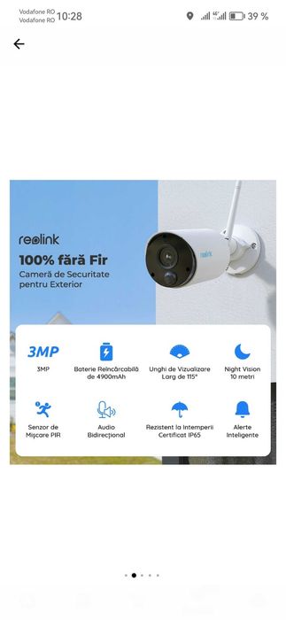 Kit camera de supraveghere wireless Wi-Fi Reolink.
