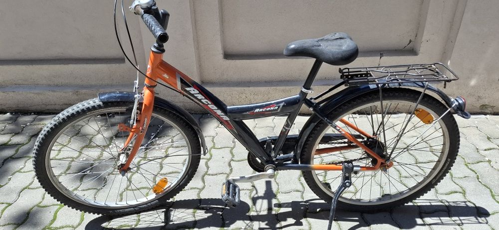 Bicicletă Arcona copii roți 24 inch cu portbagaj și apărători