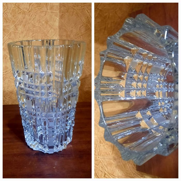 Красивая винтажная хрустальная ваза "Праздник" , Ленинградский ЗХС, ав