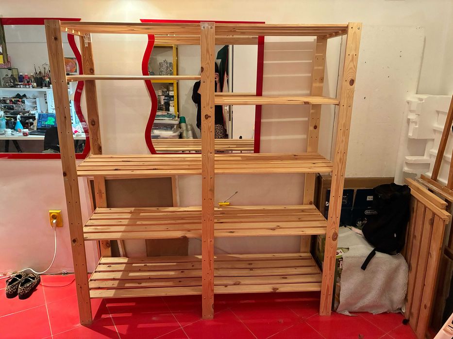 Системата за съхранение, етажерка, дървен стелаж IKEA HEJNE