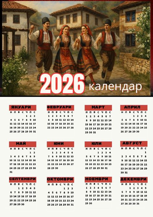 Работен календар 2026