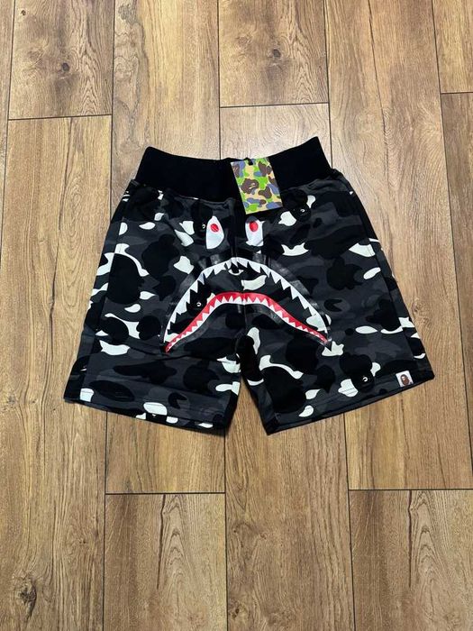 Bape Shark "Glow in the Dark" Black Camo Shorts