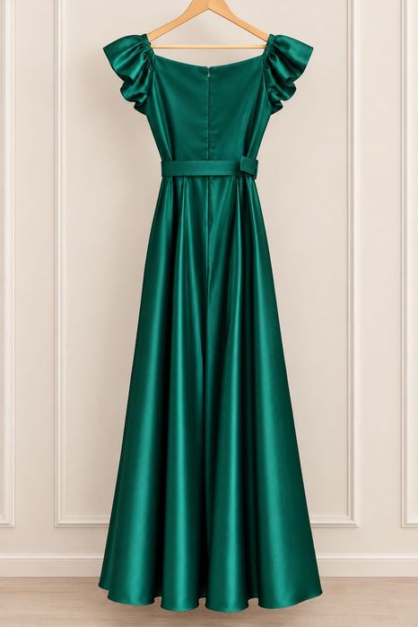 Vând rochie lungă elegantă verde smarald