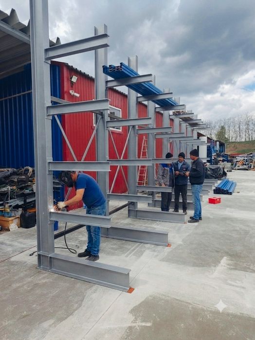 Rafturi metalice cantilever din IPE pentru țevi și profile