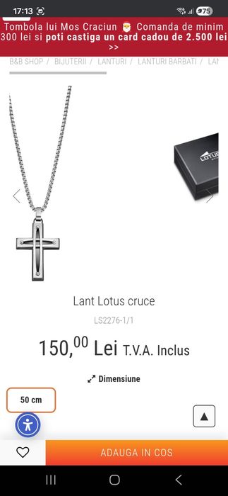 Lant cu cruce Lotus plus Bratara