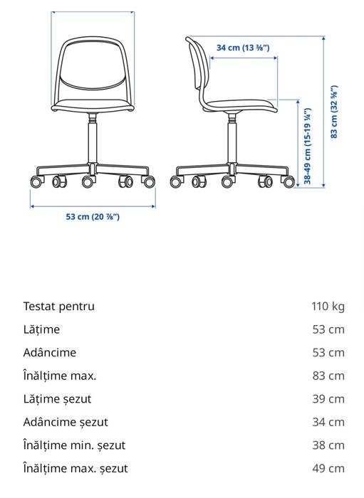 Scaun birou Ikeea copii