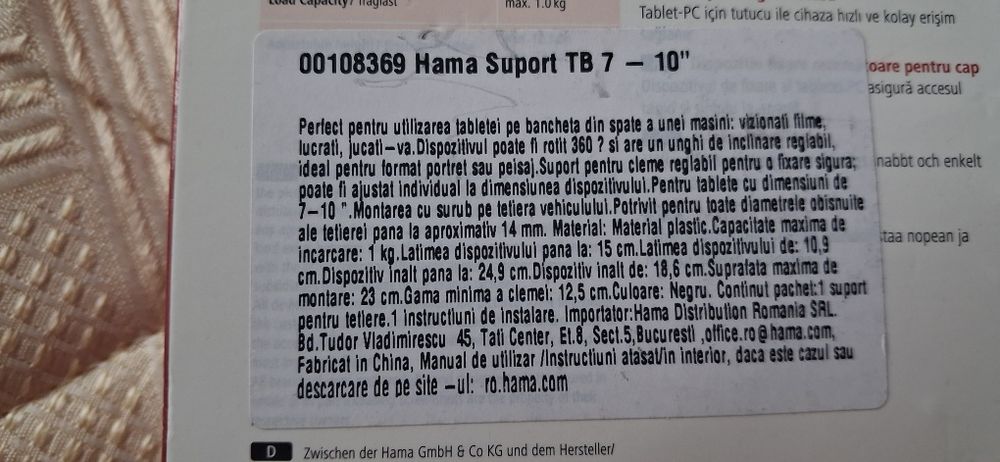 Suport tabletă Hama