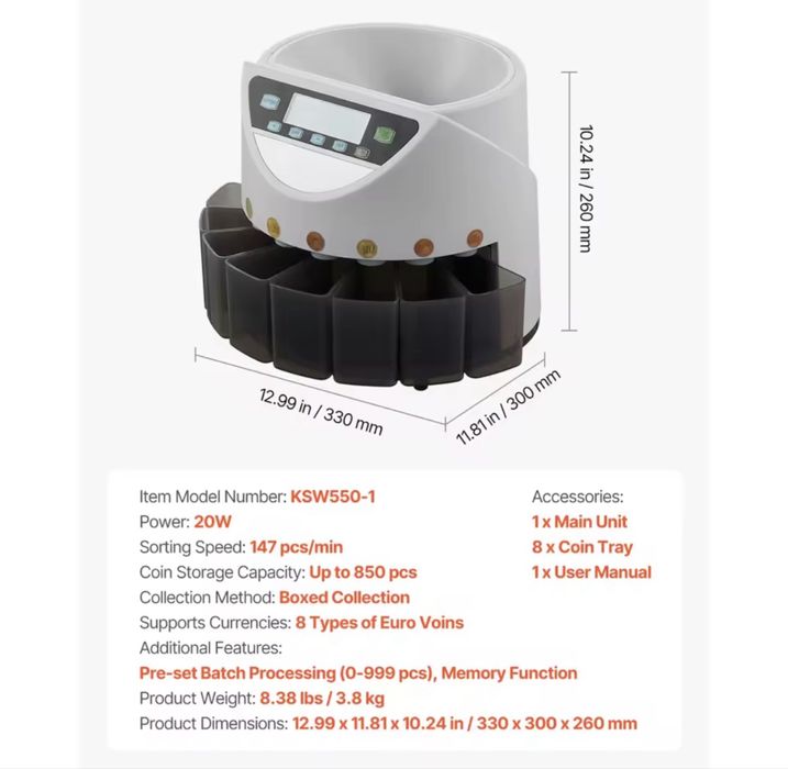 Евро монетно броячна машина