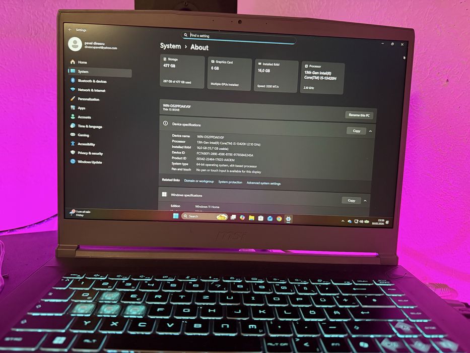 Vand Laptop gaming MSI