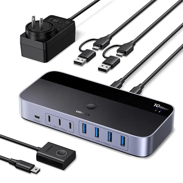 2-In 7-Out USB A switch: UGREEN USB Switcher allows 2 computers to share up to 7 USB devices (4×USB-A + 3×USB-C)