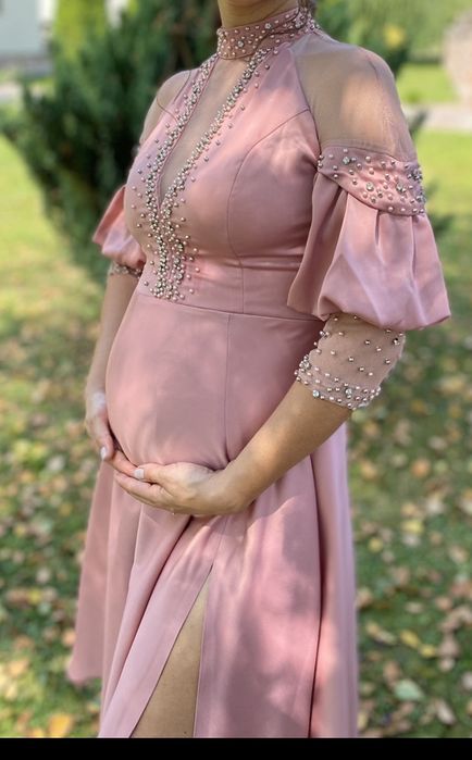 Rochie elegantă, roz pudra, mărimea L