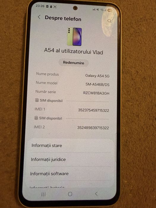 Vand telefon samsung A54 128gb plus card memorie 30g