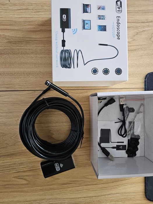 Camera Endoscop inspectie, 10 metri, cablu rigid, modelabil, cu LED