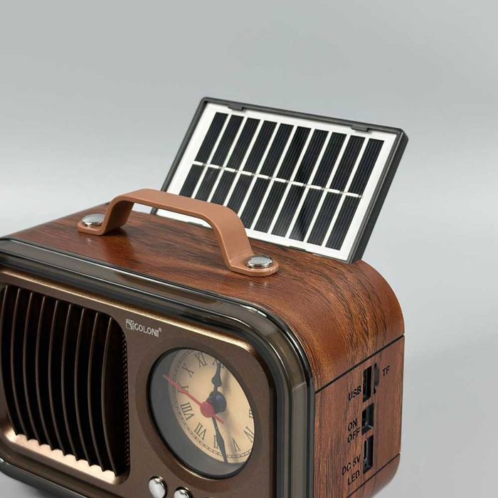 Ретро преносимо радио 9в1 GOLON RX-078CS нов с Bluetooth, радио и соларно зареждане