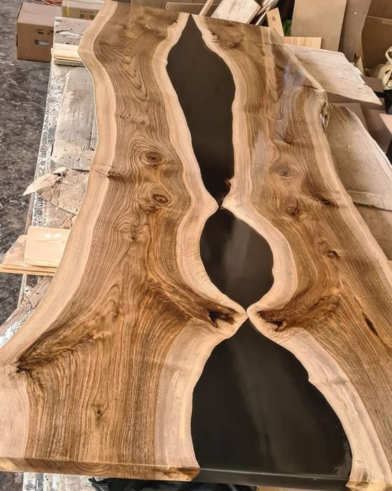 Холна маса трапезна маса от масив и епоксидна смола