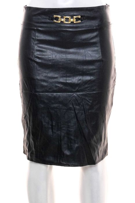 Нова черна кожена пола тип "молив" "Shein", номер 38, размер S-М