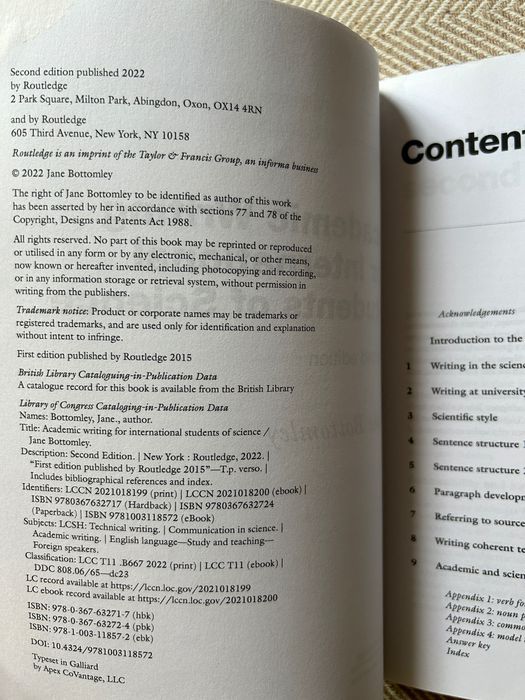 Academic writing for international students of science