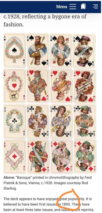 Piatnik Baroque комплект карти за белот, покер и др