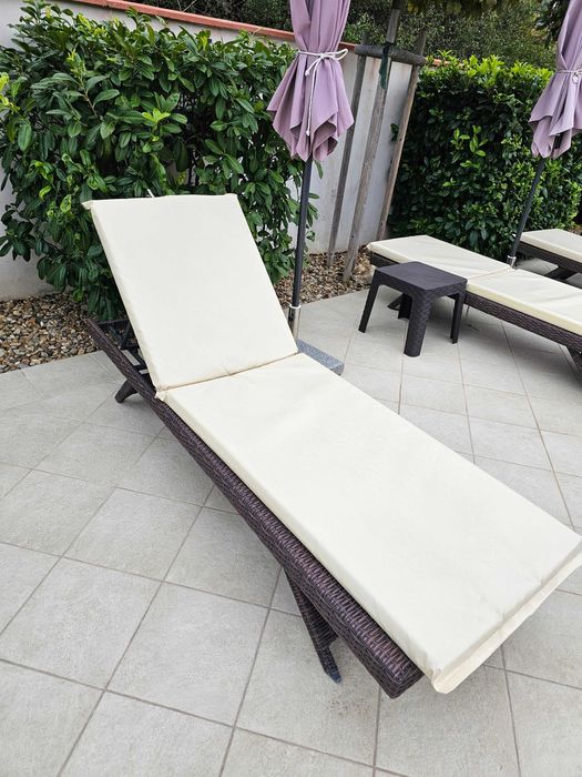 Ратанови шезлонги с винилови шалтета