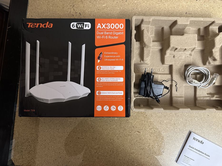 Tenda router Dual Band Gigabit Wi-Fi 6 AX3000 TX9