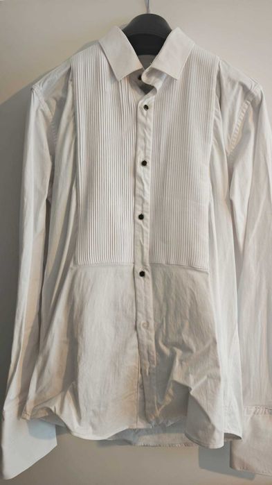 Costum mire, marimea 46, XL, camasa, papion, butoni, pantofi, batista