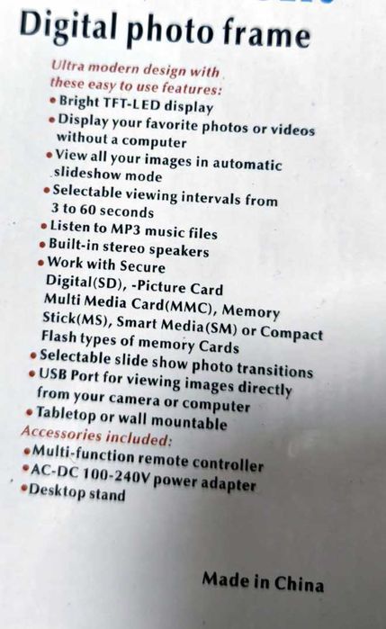 Чисто Нова Мултимедийна Фоторамка Every Perfect Moment 10 инча, USB SD