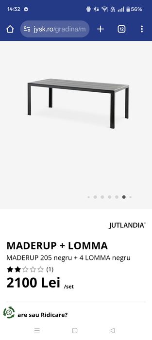 Set Masa de terasa + 4 scaune