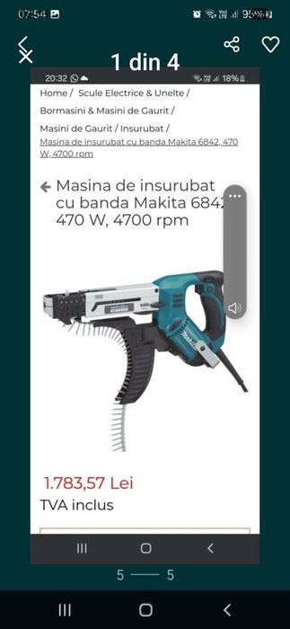 Masina de înșurubat cu banda Makita