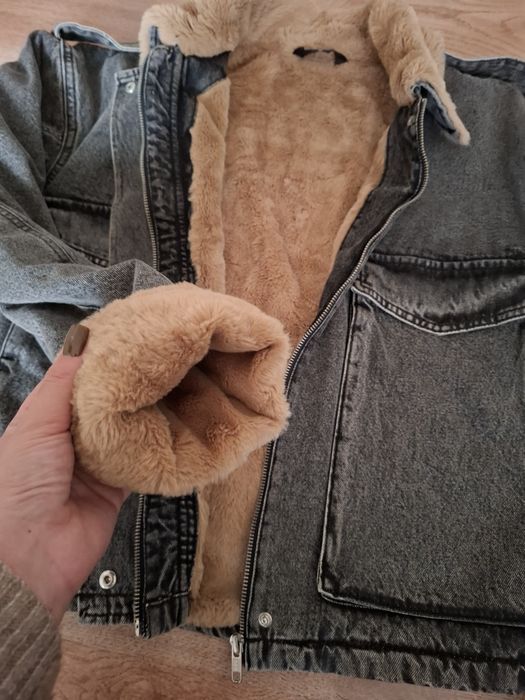 Дънково зимно дамско яке с пух