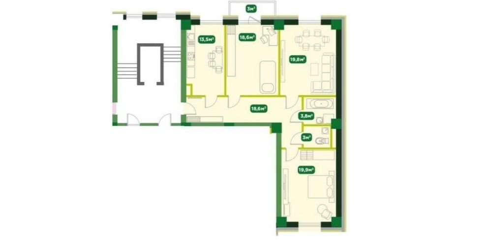 3-комн. квартира, 107 м², Яшнабадский район
