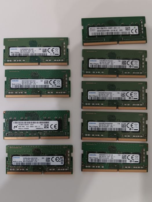 DDR4 Laptop 8GB testate diferite frecvente