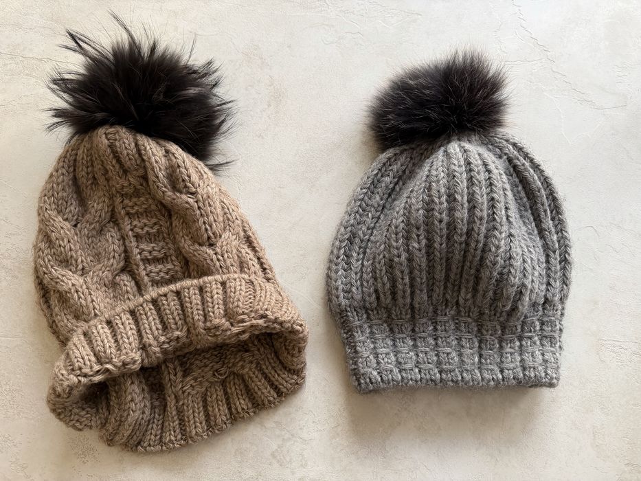 Шапки с пух естествен косъм лисица