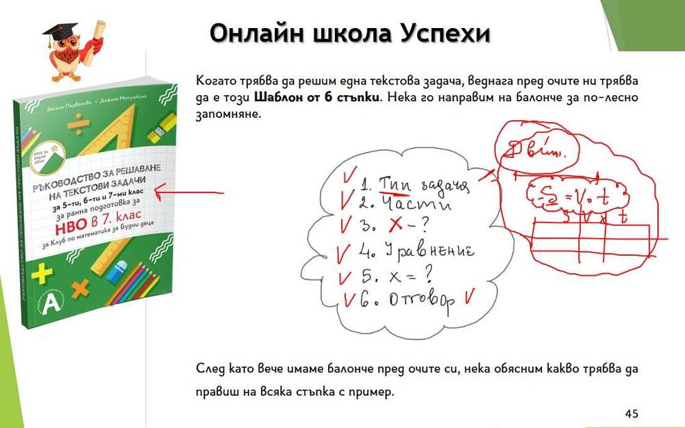 Ръководство за решаване на текстови задачи, за 5, 6 и 7 клас, НВО 7 кл