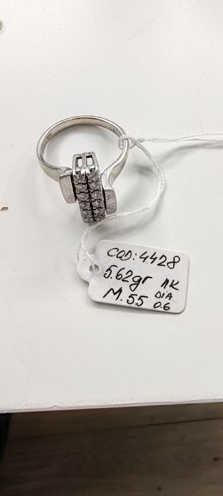 Inel damă cu diamante Aur 14k Gr 5,62 Ct 0,6 aprox M 55 cod unic 4428