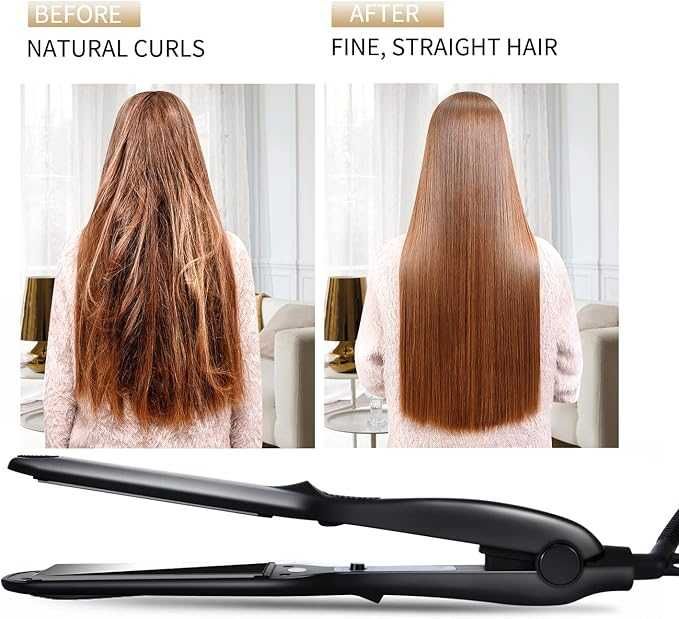Преса за коса Nelulyen, двойна права керамична преса за коса