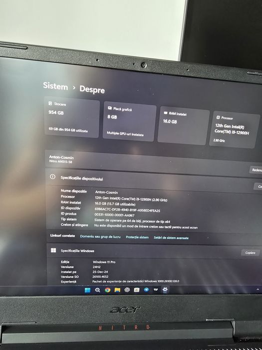 Vând Laptop Acer Nitro 5