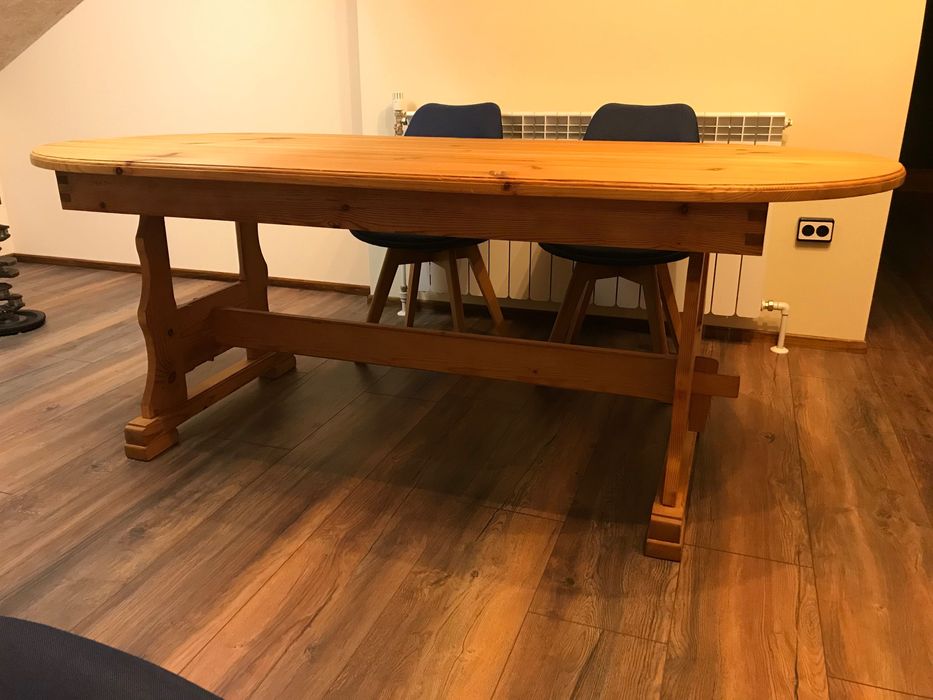 Холна/трапезна маса масив от слепен плот чам