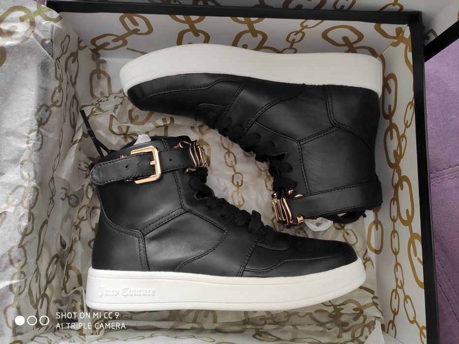 Juicy Couture - Нови високи кецове от естествена кожа