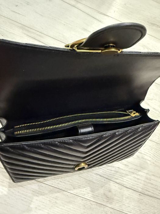 Pinko, Кожена чанта Love Classic Icon, Черен