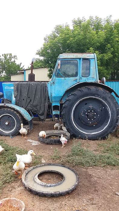 Трактор и тележкой и косилка