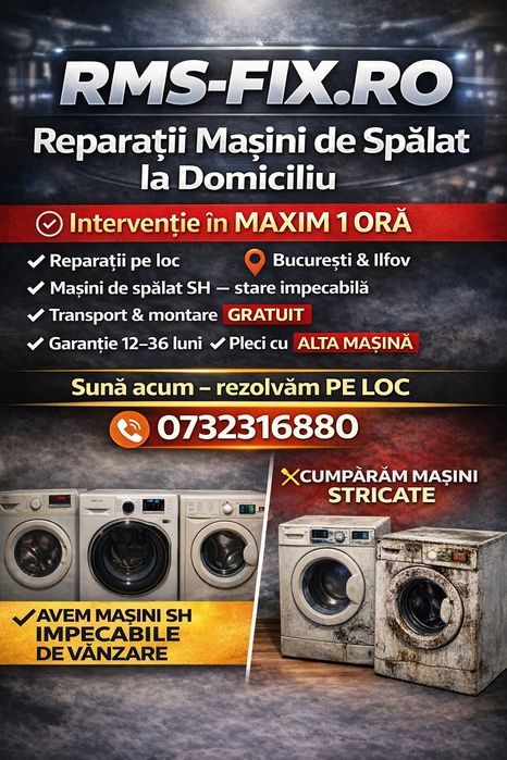 Reparatii pe loc ! Masini de Spalat Bucuresti / intervenții  rapide