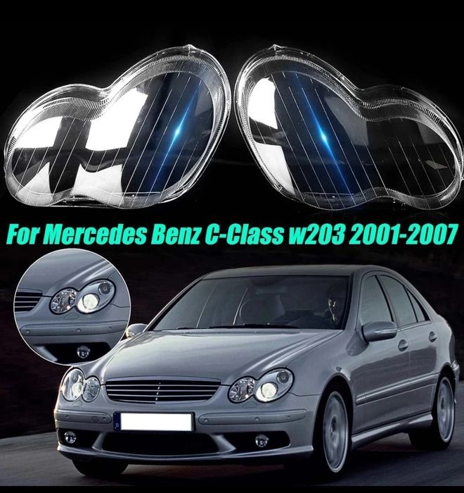Sticlă far Mercedes W203 C-Klass 2001 - 2007 | 4 Uşi