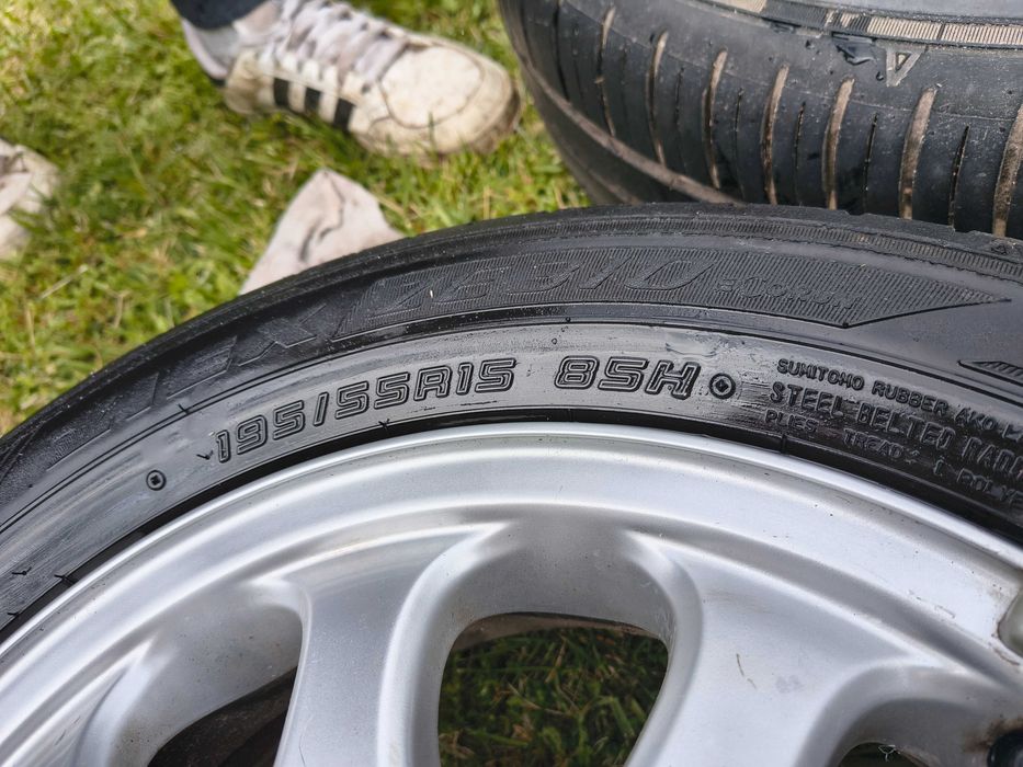 Set Jante aluminiu + anvelope Mercedes 195/55 R 15 stare foarte buna