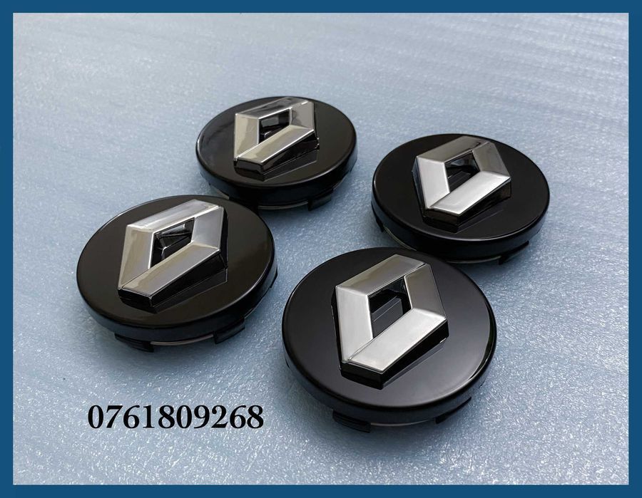 Set 4 capace negre 60mm jante aliaj Renault