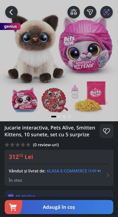 Lot jucarii pets alive fuzzy friend pisicuta pets alive catelusul hugo