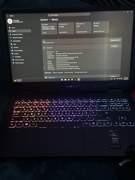 Laptop Gaming HP Omen 15 (RTX 3070, Ryzen 7, 16GB RAM, 1TB SSD) + Pachet Periferice | Garanție