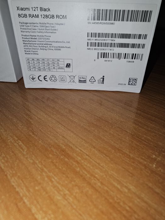Xiaomi 12t  black 128gb в отлично състояние