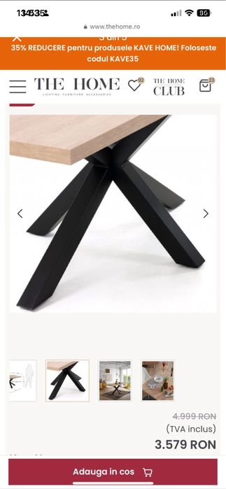 Masa dining Cave Home