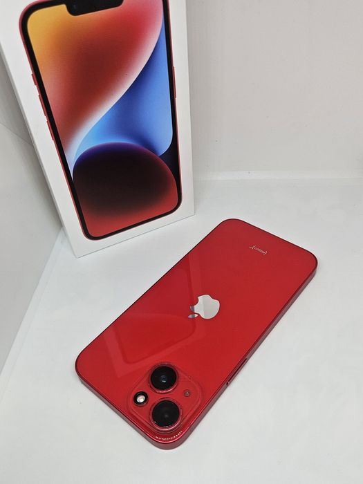 iPhone 14 Red 128GB 76% Кутия+Документи +2бр.кейсове