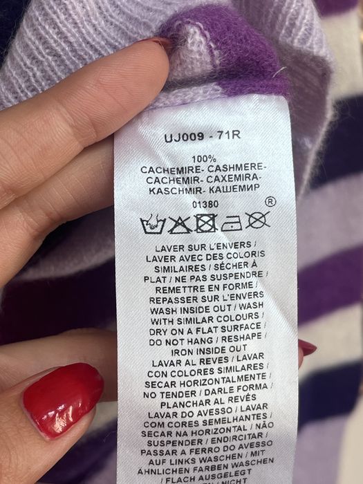 Caroll Paris, pulover 100% cașmir, în dungi, mov